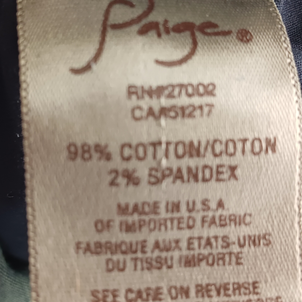 PAIGE Peg Skinny Jeans Women's Size 31 Mid Rise  Stretch Dark Wash - Picture 11 of 14